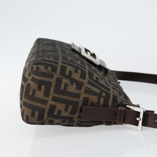 Fendi Vintage Pocket Shoulder Bag Zucca Canvas