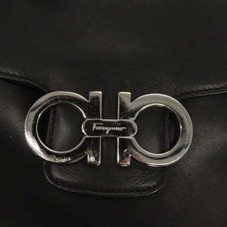 Salvatore Ferragamo Gancini Flap Drawstring Backpack Leather