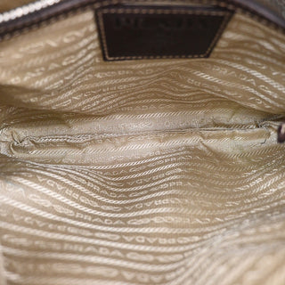 Prada Logo Messenger Bag Canvas and leather