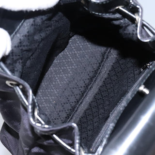 Gucci Vintage Bamboo Backpack Nylon and Patent Leather