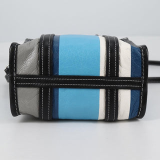 Balenciaga Bazar Convertible Tote Striped Leather
