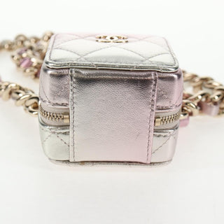 Chanel CC Cube Zip Clutch with Chain Handle Quilted Lambskin