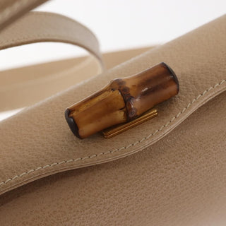 Gucci Vintage Convertible Bamboo Box Crossbody Bag Leather