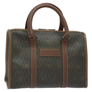 Christian Dior Vintage Honeycomb Handbag Canvas Leather