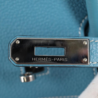Hermes Birkin Handbag Blue Togo with Palladium Hardware