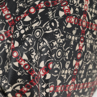 Chanel Optic Coco Bowler Bag Printed Coated Canvas with Caviar