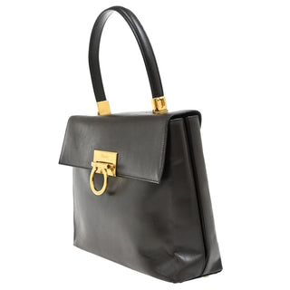 Salvatore Ferragamo Gancini Convertible Top Handle Bag Leather