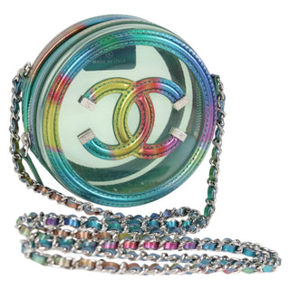 Chanel Filigree Round Clutch with Chain Vinyl