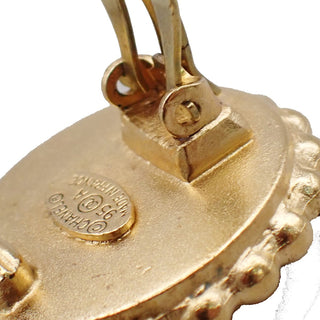 Chanel Vintage Round CC Clip-On Earrings Metal