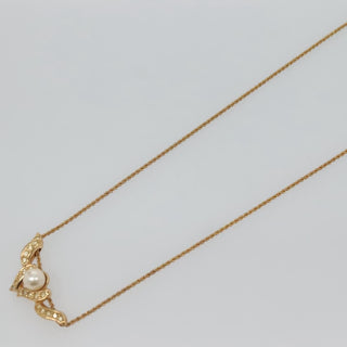 Christian Dior Collar Necklace Metal with Faux Pearls