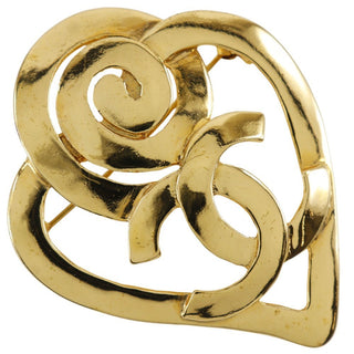 Chanel Vintage CC Heart Brooch Metal