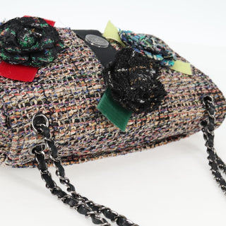 Chanel Camellia Flap Shoulder Bag Tweed