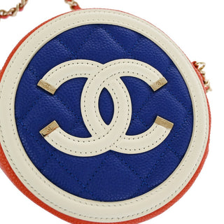 Chanel Filigree Round Coin Purse Quilted Caviar