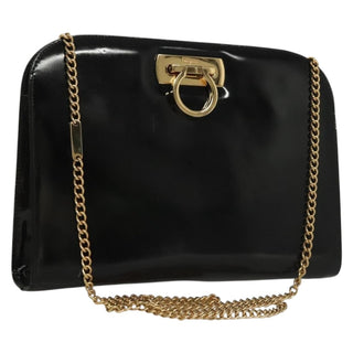 Salvatore Ferragamo Gancini Shoulder Bag Patent Leather