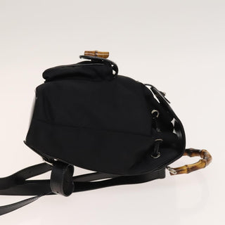 Gucci Vintage Bamboo Backpack Nylon and Patent Leather