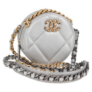 Chanel 19 Round Clutch with Chain Quilted Leather