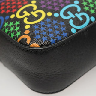 Gucci Front Zip Messenger Bag Psychedelic Print GG Coated Canvas