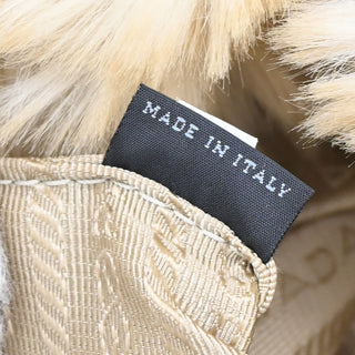 Prada Canapa Tote Denim and Fur