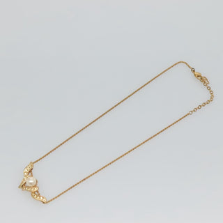 Christian Dior Collar Necklace Metal with Faux Pearls