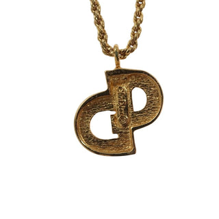 Christian Dior CD Pendant Necklace Gold-plated