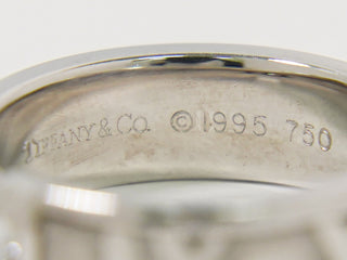 Tiffany & Co. Atlas Band Ring 18K White Gold with Diamonds