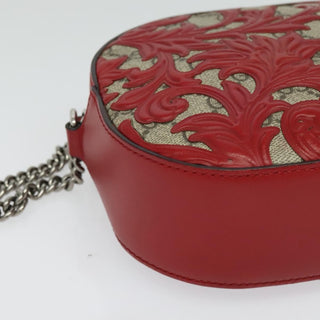 Gucci Chain Crossbody Bag Arabesque GG Coated Canvas with Leather