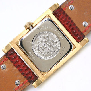 Hermes Medor Quartz Watch Plated Metal and Leather