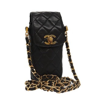 Chanel CC Phone Pouch with Chain Quilted Lambskin