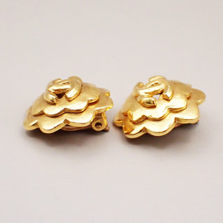Chanel Vintage Flower Clip-On Earrings Metal