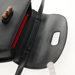 Gucci Vintage Convertible Bamboo Top Handle Bag Leather