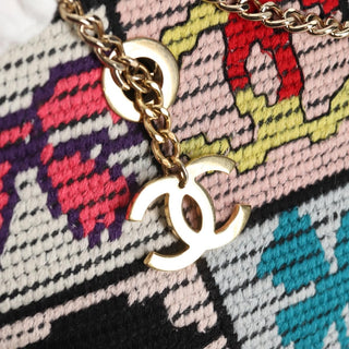 Chanel Crochet CC Drawstring Tote Fabric