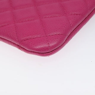 Chanel O Case Clutch Quilted Caviar
