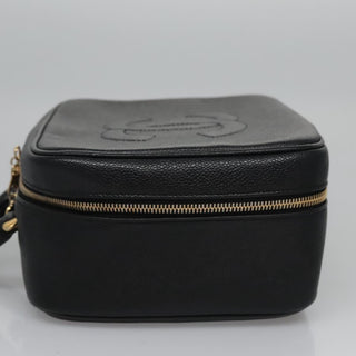 Chanel Vintage Timeless Zip Around Vanity Case Caviar