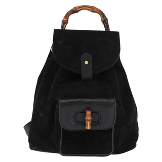 Gucci Vintage Bamboo Backpack Suede