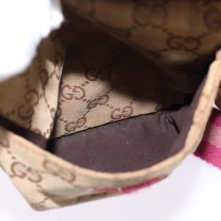 Gucci Vintage Double Belt Bag GG Canvas with Leather
