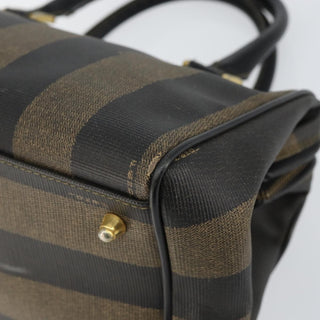 Fendi Vintage Pequin Boston Bag Coated Canvas