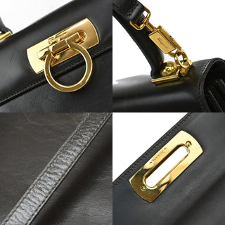 Salvatore Ferragamo Gancini Convertible Top Handle Bag Leather