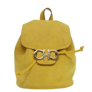 Salvatore Ferragamo Gancini Flap Drawstring Backpack Suede