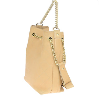 Chanel On My Shoulder Drawstring Bag Quilted Calfskin