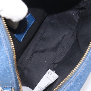 Versace Medusa Icon Front Slip Pocket Camera Bag Quilted Denim