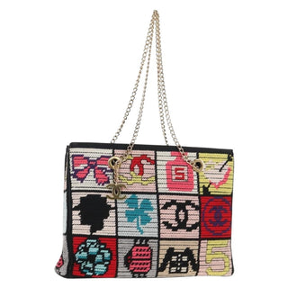 Chanel Crochet CC Drawstring Tote Fabric