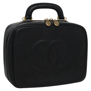 Chanel Vintage Timeless Zip Around Vanity Case Caviar