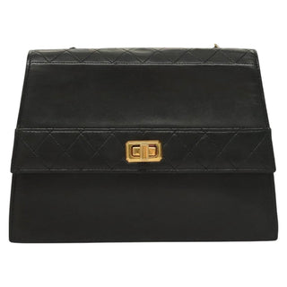 Chanel Vintage Trapezoid CC Flap Bag Leather