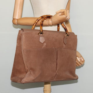 Gucci Bamboo Handle Tote Suede