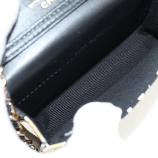 Chanel Flap Card Holder on Chain Quilted Printed Canvas
