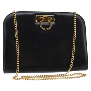 Salvatore Ferragamo Vintage Gancini Chain Shoulder Bag Leather