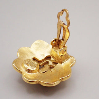 Chanel Vintage Flower Clip-On Earrings Metal