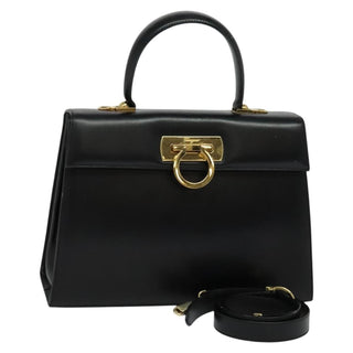 Salvatore Ferragamo Gancini Convertible Top Handle Bag Leather