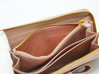 Prada Bow Zip Around Wallet Saffiano Leather