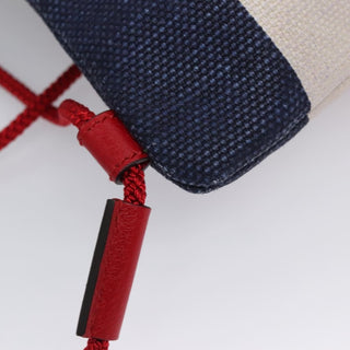 Gucci Logo Drawstring Backpack Striped Canvas